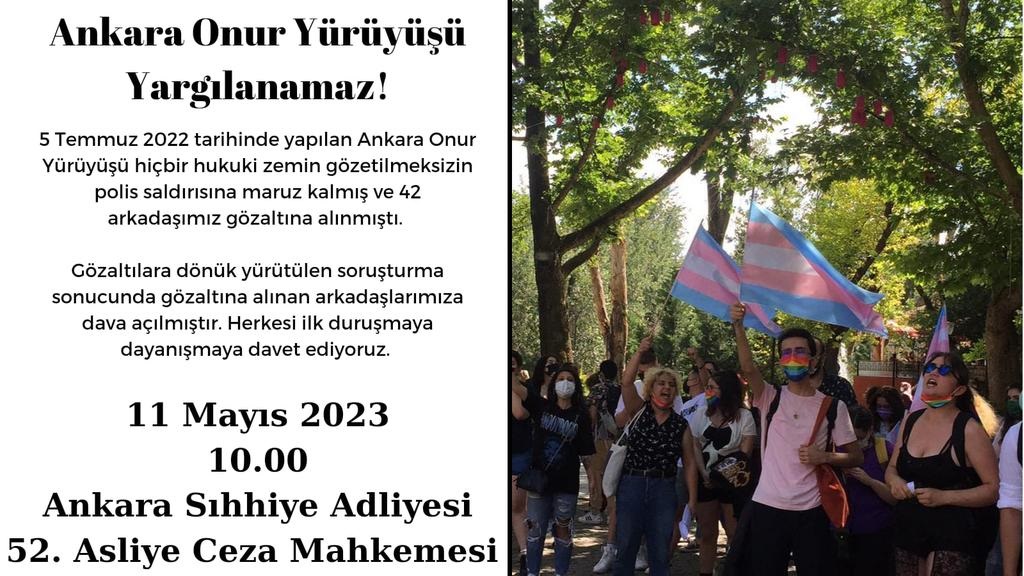 2. Ankara Onur Yürüyüşü davası 11 Mayıs’ta Kaos GL - LGBTİ+ Haber Portalı