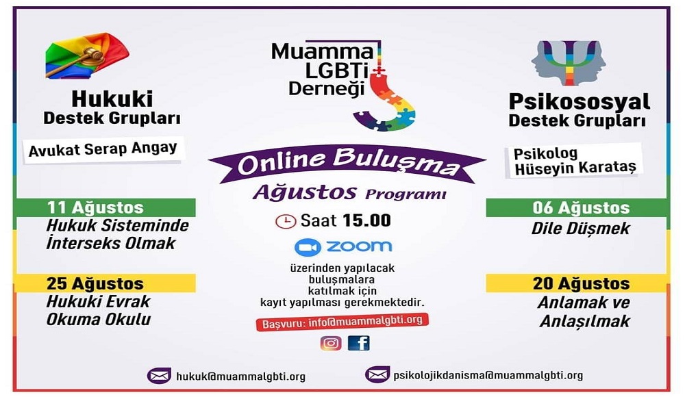 Ağustos’u Muamma’nın online etkinlikleri ile karşıla | Kaos GL - LGBTİ+ Haber Portalı