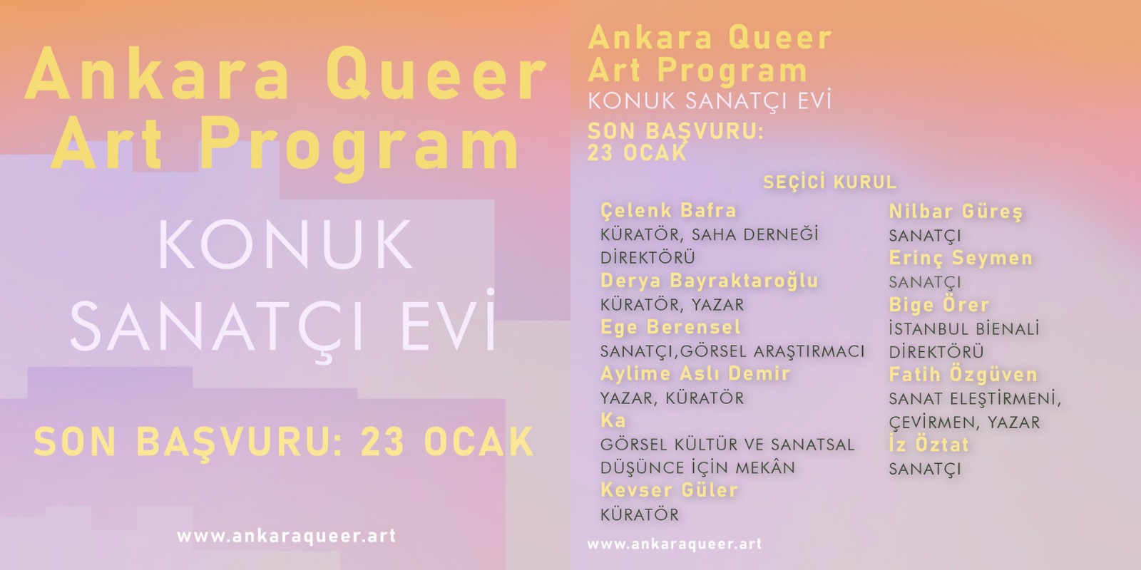 Ankara Queer Sanat Programı – Konuk Sanatçı Evi üçüncü dönemi başlıyor! Kaos GL - LGBTİ+ Haber Portalı