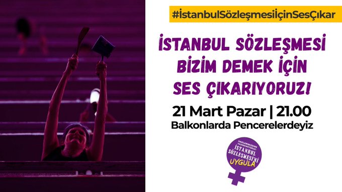 “İstanbul Sözleşmesi İçin Ses Çıkar” eylemi balkon ve pencerelerde! Kaos GL - LGBTİ+ Haber Portalı