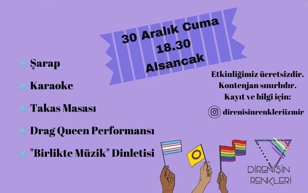 İzmir: Direnişin Renkleri’nden “Yılbaşı Gecesi” etkinlikleri Kaos GL - LGBTİ+ Haber Portalı