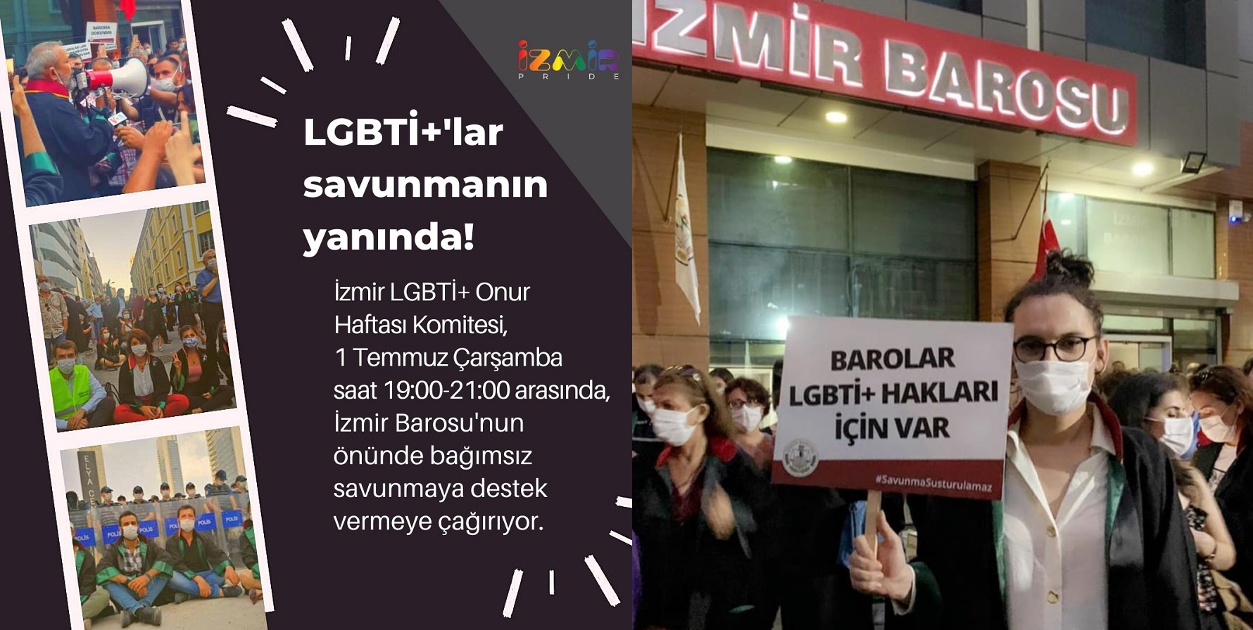 İzmir Pride Komitesi, bağımsız savunmaya desteğe çağırıyor | Kaos GL - LGBTİ+ Haber Portalı