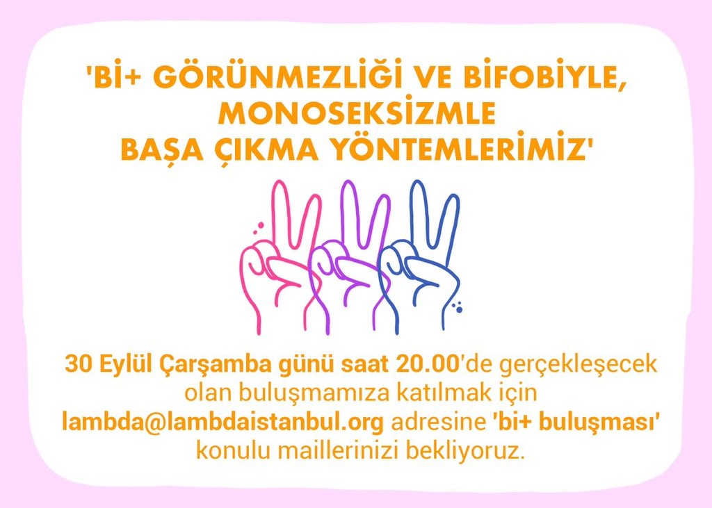 Lambdaistanbul, Bi+ Buluşmaları’na devam ediyor Kaos GL - LGBTİ+ Haber Portalı