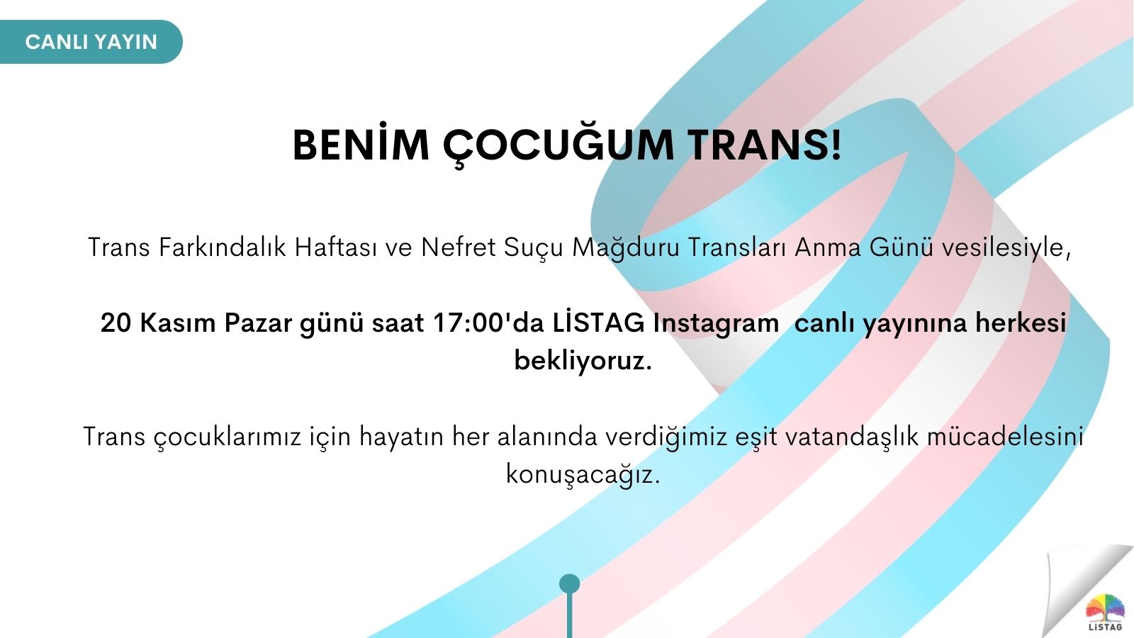 LİSTAG, 20 Kasım’da Instagram canlı yayını yapacak Kaos GL - LGBTİ+ Haber Portalı