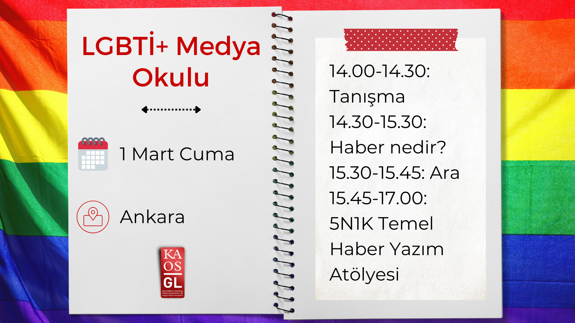 Medya Okulu, Ankara’da kapılarını açıyor | Kaos GL - LGBTİ+ Haber Portalı Haber