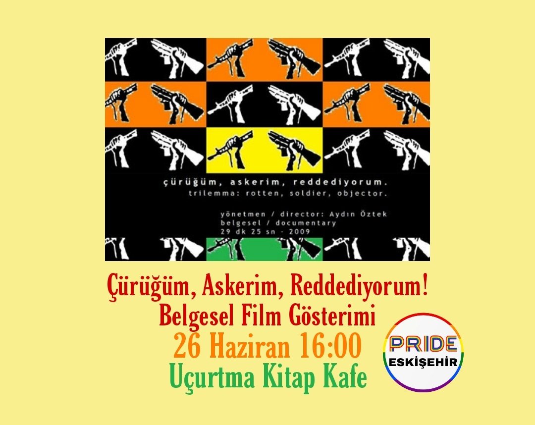 Pride Eskişehir’de yarın: “Çürüğüm, Askerim, Reddediyorum” gösterimi Kaos GL - LGBTİ+ Haber Portalı