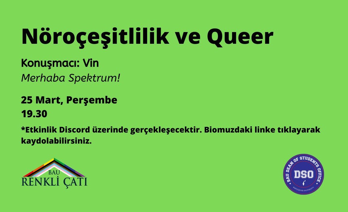 Renkli Çatı’dan “Nöroçeşitlilik ve Queer” etkinliği Kaos GL - LGBTİ+ Haber Portalı