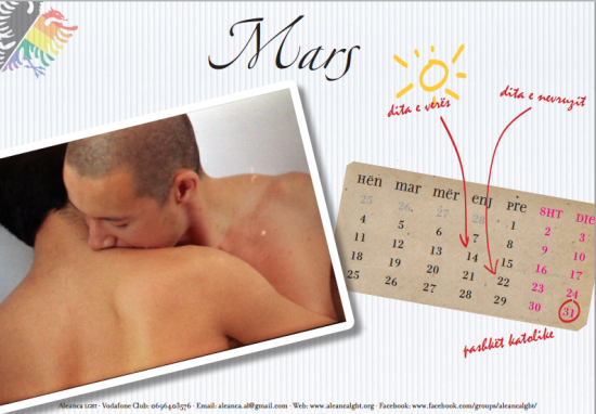 2013 Calendar Against Discrimination from Albania Kaos GL - News Portal for LGBTI+