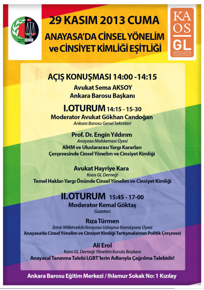 Ankara Barosu ve Kaos GL Ortaklığıyla Anayasa Paneli | Kaos GL - LGBTİ+ Haber Portalı Haber