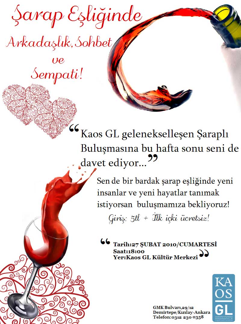 Şarap Eşliğinde Buluşma! Kaos GL - LGBTİ+ Haber Portalı