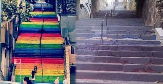 Rainbow Stairs of Istanbul Painted in Grey by the Municipality! | Kaos GL - News Portal for LGBTI+ News